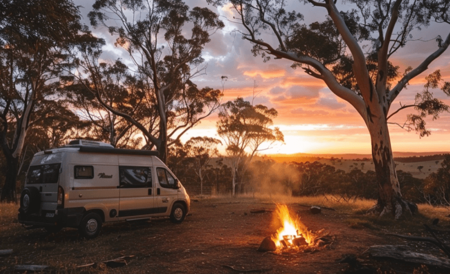 bonfire in the middle of the bush