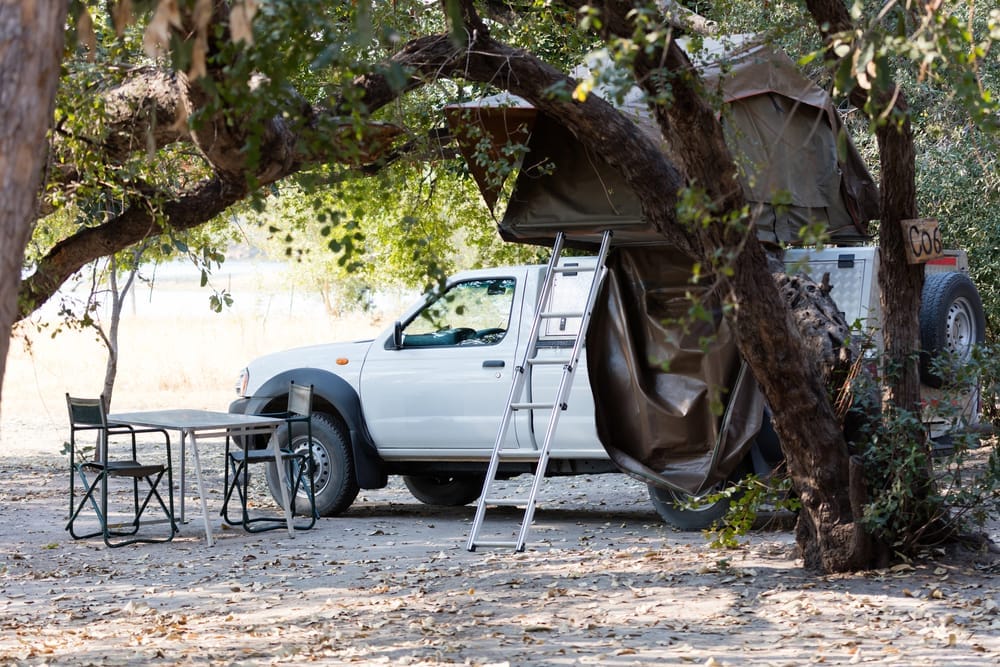 rooftop tent setup
