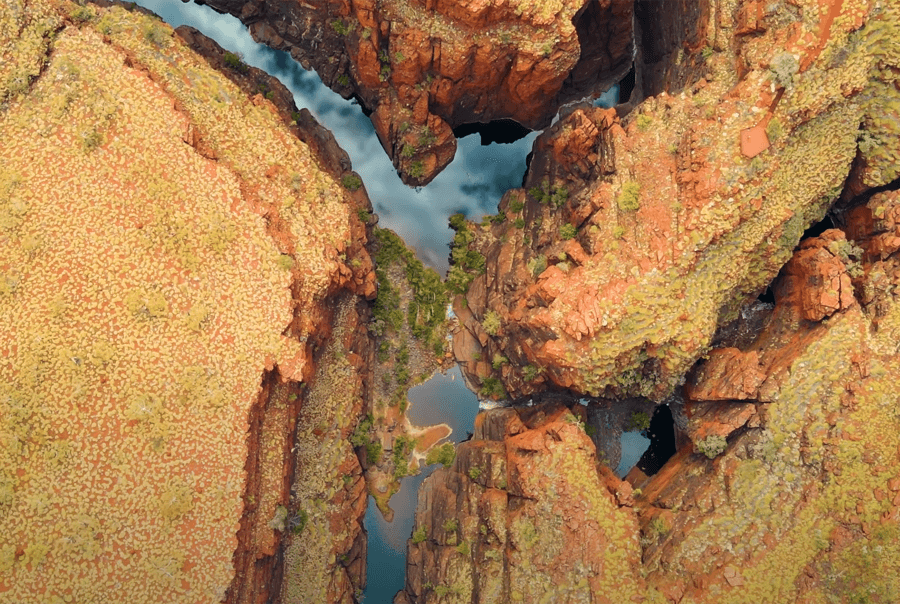 top down drone shot karijini